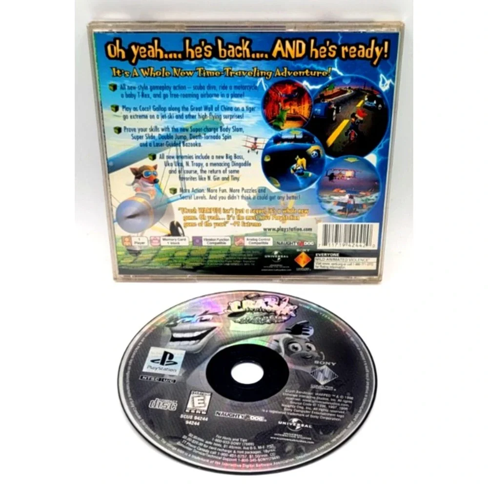 Crash Bandicoot 3 - Warped (Sony PlayStation 1,‎ 1998) [GH] PS1 CIB Tested